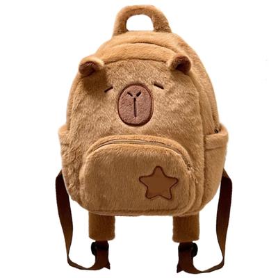 Mochilas de Pelúcia Fofas para Mulheres Mochilas Escolares para Estudantes Mochilas de Capivara para Crianças Mochilas Pequenas Mochilas Casuais para Meninas