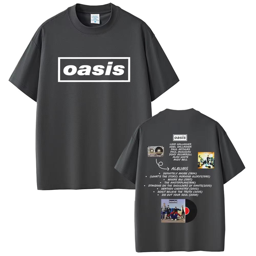 

O-Oasis T Shirt British Rock Band T Shirts Men s Women Casual Oversized T-shirt Men s High Quality Cotton Short Sleeve T-shirts S