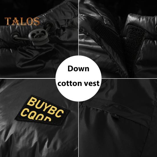 Herrevest Hette ermeløs vest frakk svart gylden farge dun bomull glidelåslommer vest jakke daglig slitasje