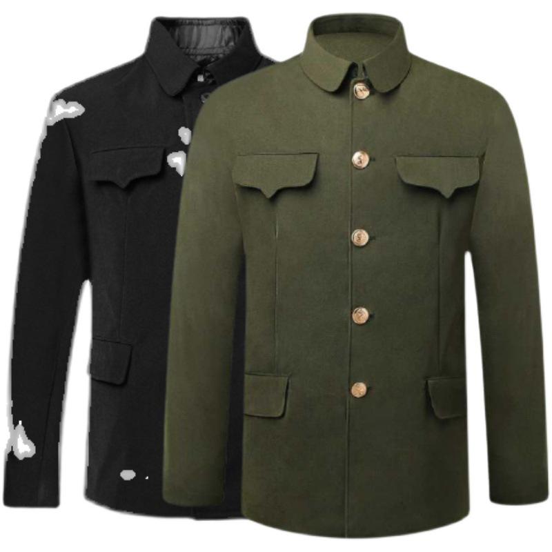 Men's Zhongshan Suit: Autumn/Winter Casual Wear for Middle-Aged and Elderly