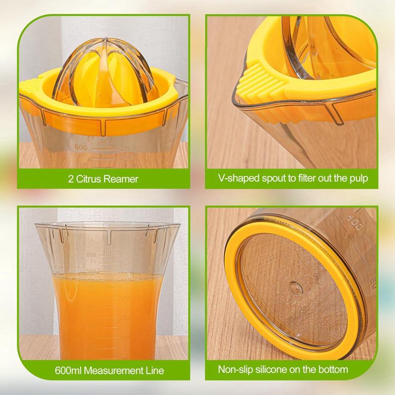 Exprimidor manual con vaso medidor Exprimidor de frutas Exprimidor simple de naranjas y limones