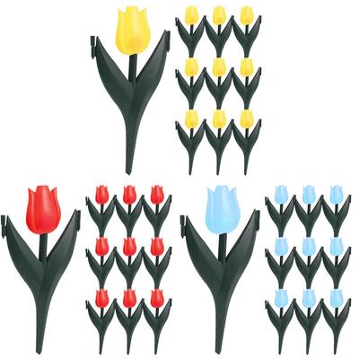 12 Pcs Simulation Tulip Flower Garden Fence Plastic Garden Patio Multi Color Outdoor Hedge Fence Gardening Landscaping