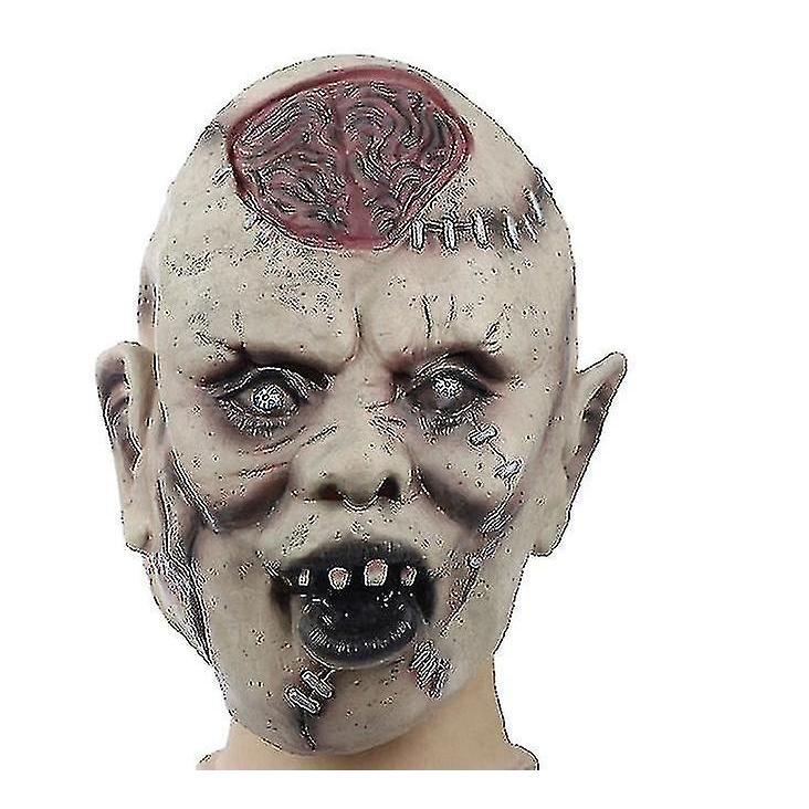 Halloween Latex Mask Skull Horror Ghost Face Mask Whole Latex Headgear Brain Burst Mask