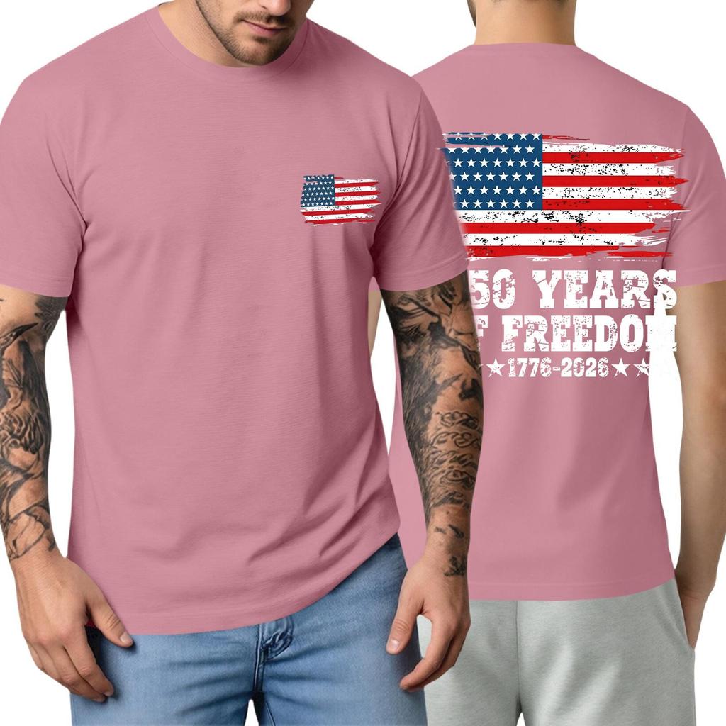 Men's Short-sleeved Fashionable Casual Everyday Trendy Letter Print Short-sleeved Shirt