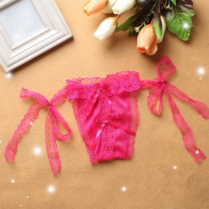 Sexy Lace Thongs Underwear Open-Crotch Low Waist G-String Women'S Panties
