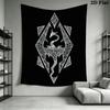 Skyrim Wall Tapestry Aesthetic Wall Hanging Printed Fabric Blanket Decorative Tapestries for Bedroom Living Room Home Decor