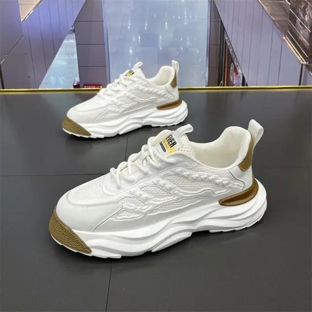 Pánské boty Podzim Nové Prodyšné Boty Torre Pánské Prodyšná Síťovina Ležérní Silná Podrážka Zvýšené Bílé tenisky