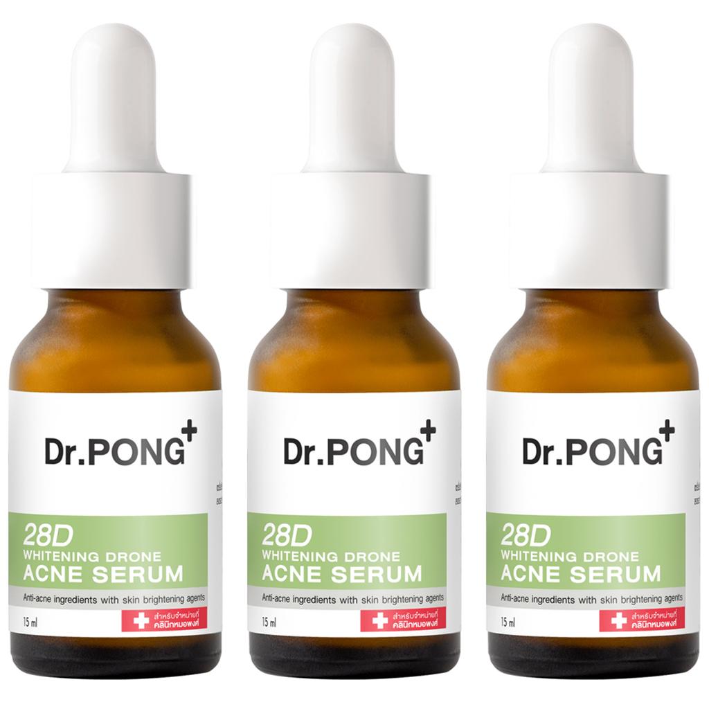 

Dr.PONG+ 28D Whitening Drone Acne Serum, 2% BHA, цинк PCA, ниацинамид, 15 мл. х 1/3 шт. 15 ml. x 3 pcs