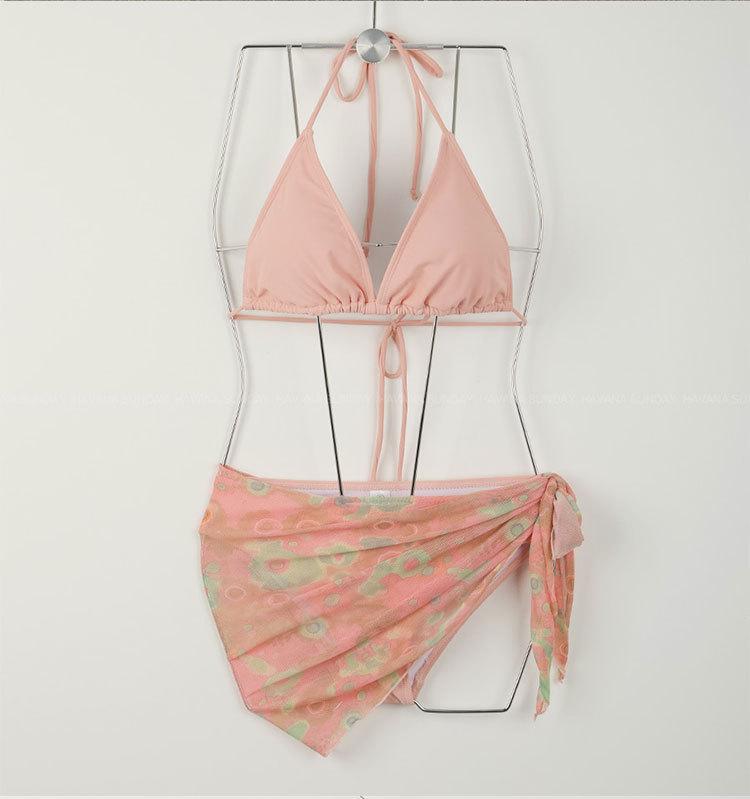 Women's Hot Selling Three-Piece Swimsuit Set: Sexy Bikini with Tummy Control & Slimming Design for Beach & Hot Spring