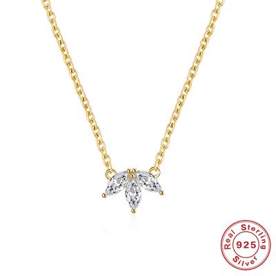 Stylish And Simple Style S925 Sterling Silver Personalized Simple Horse Eye Diamond Women'S Collarbone Necklace