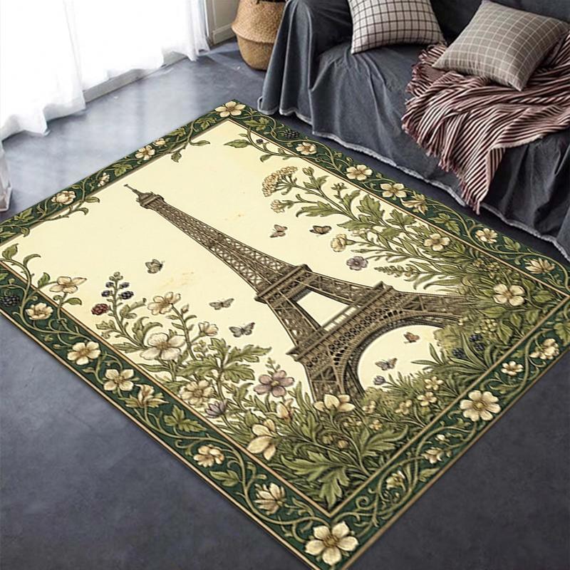 2025 New Paris Eiffel Tower Carpet Rug for Living Room Bedroom Home Sofa Decoration,Kids play Non-slip Floor Mat95