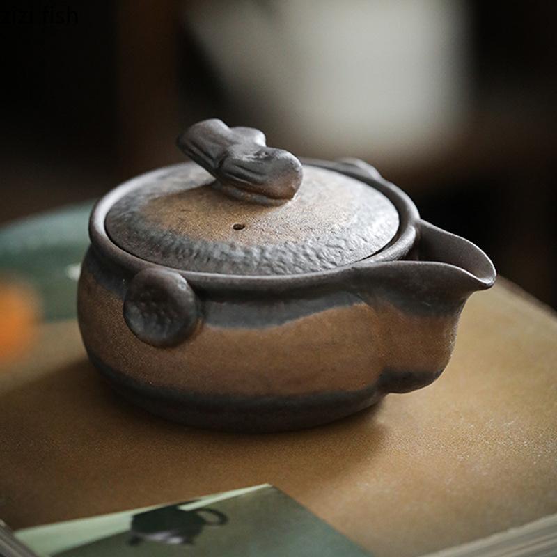 Vintage Ceramic Teapot Hand Held Teapot Single Pot Tea Infuser Filter Pot Afternoon Tea Brewing Utensils Teas Making Tools
