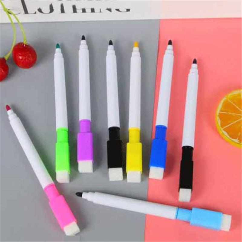 8pcs/set Erasable Whiteboard Markers Vibrant Colors & Black for Kids Drawing Office & School Stationery Gift