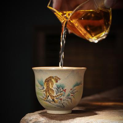 1 Pièce Tasse à Thé Chinoise en Céramique Fait Main Vintage Poterie Bol à Thé Service à Thé Tasse à Thé de Maître Tasse Personnelle de Méditation