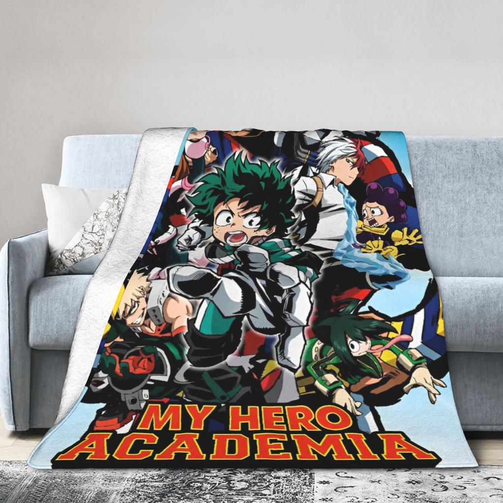 Deka My Hero Academia Anime Fleece Vtipná Prodyšná Přehozovádeka na Postel Pohovku Jaro Podzim