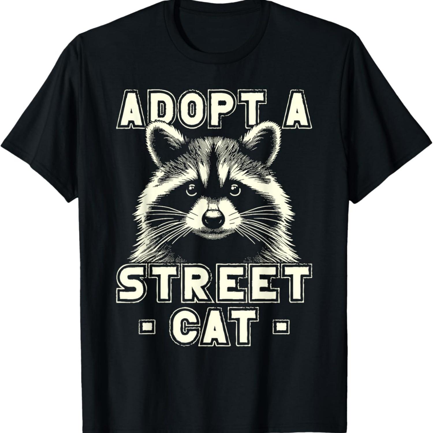 Funny Raccoon _ Adopt A Street Cat _ Men & Women, Racoon T-Shirt S чёрный