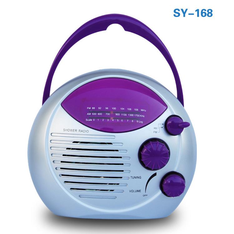 

Waterproof AM/FM Bathroom Radio for Seniors - Portable Mini Speaker фіолетовий