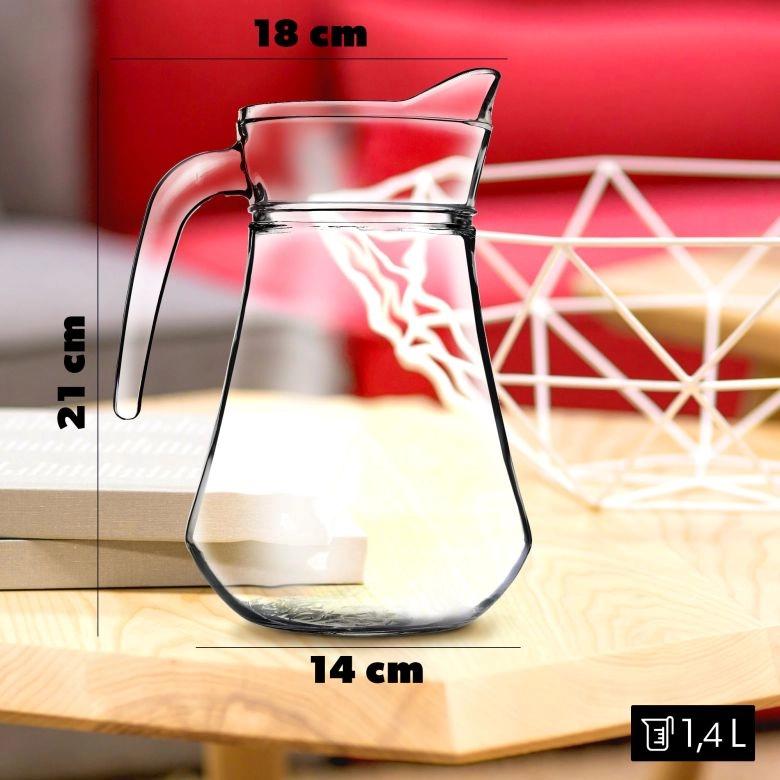 KADAX Dzbanek Szklany Karafka Na Wodę Sok Lemoniadę Do Napojów Wody 1,4L