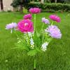 Solar Lotus Flower Lawn Lights with Snow Effect, Waterproof Outdoor Garden Stake Lamp for Patio Wedding Mother's Day Decor