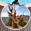 Big Tree Print Round Beach Towels, Polyester Sand Resistant Shawl Beach Blanket,Soft Absorbent Quick Dry Pool Towel Picnic Mat