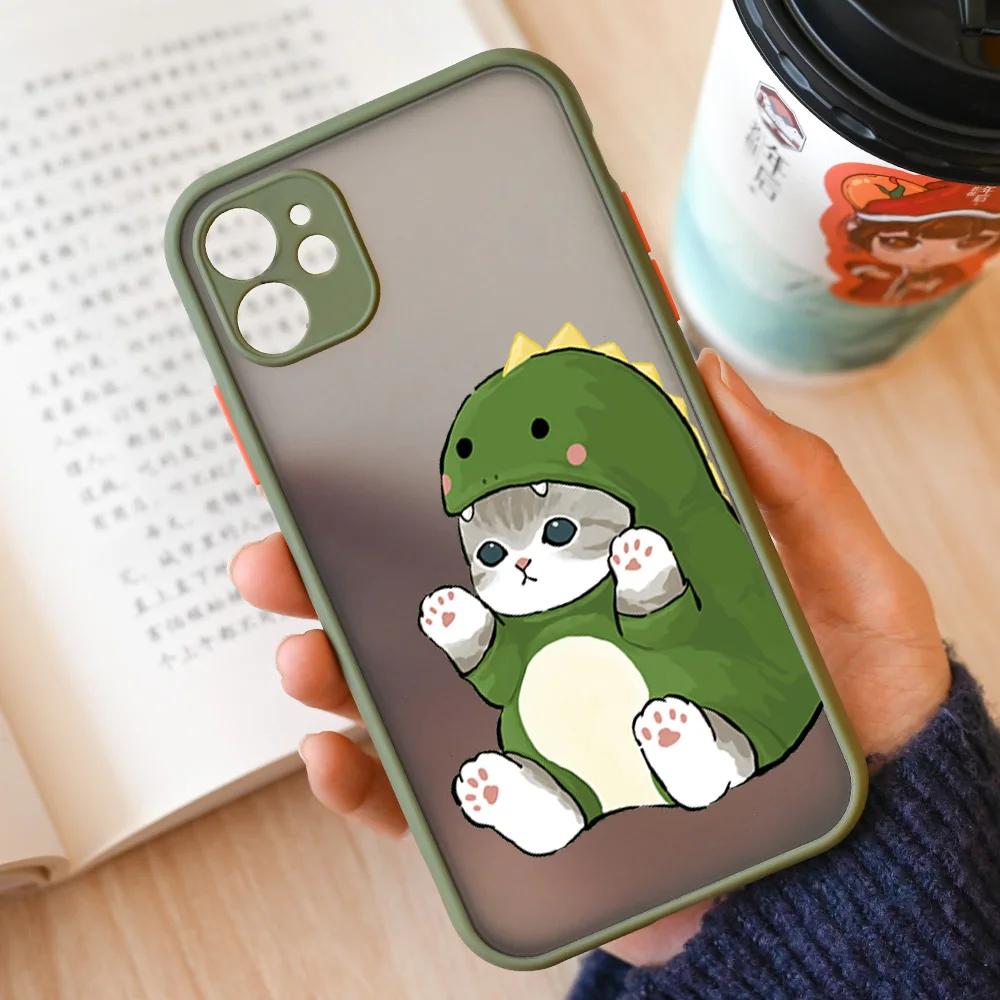 Cute Animal Cat Couple Phone Case For iPhone 17 16 15 11 12 13 14 Pro Max Mini 7 8 Plus SE Air Cartoon Hard Matte Cover Fundas