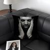 D-Drake Rapper Cushion Cover Natural Linen Organic Fabric Double-Sided Printing Sofa Home Decor Gift Pillow Case