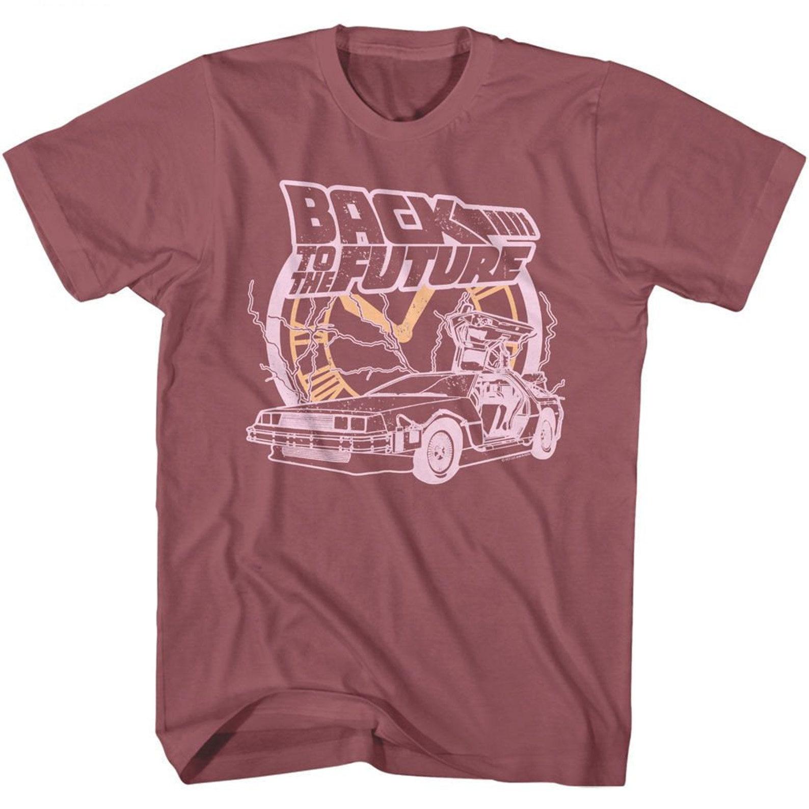 Back to the Future Clock and Lightning Rouge T-Shirt M