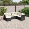 VidaXL Garden Lounge Set with Cushions 7 Pcs, Patio Sofas, Patio Furniture Set, Outdoor Furniture, Black 3263212