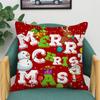 Merry Christmas Cushion Cover Home Pillowcase Santa Claus Christmas Tree Snowman Polyester Pillowcase