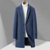 Cappotto da uomo Autunno e Inverno Cappotto di lana Trench di lana Mezza età e Giovani Monocolore Medio e Lungo Cappotto di lana Cappotto da uomo