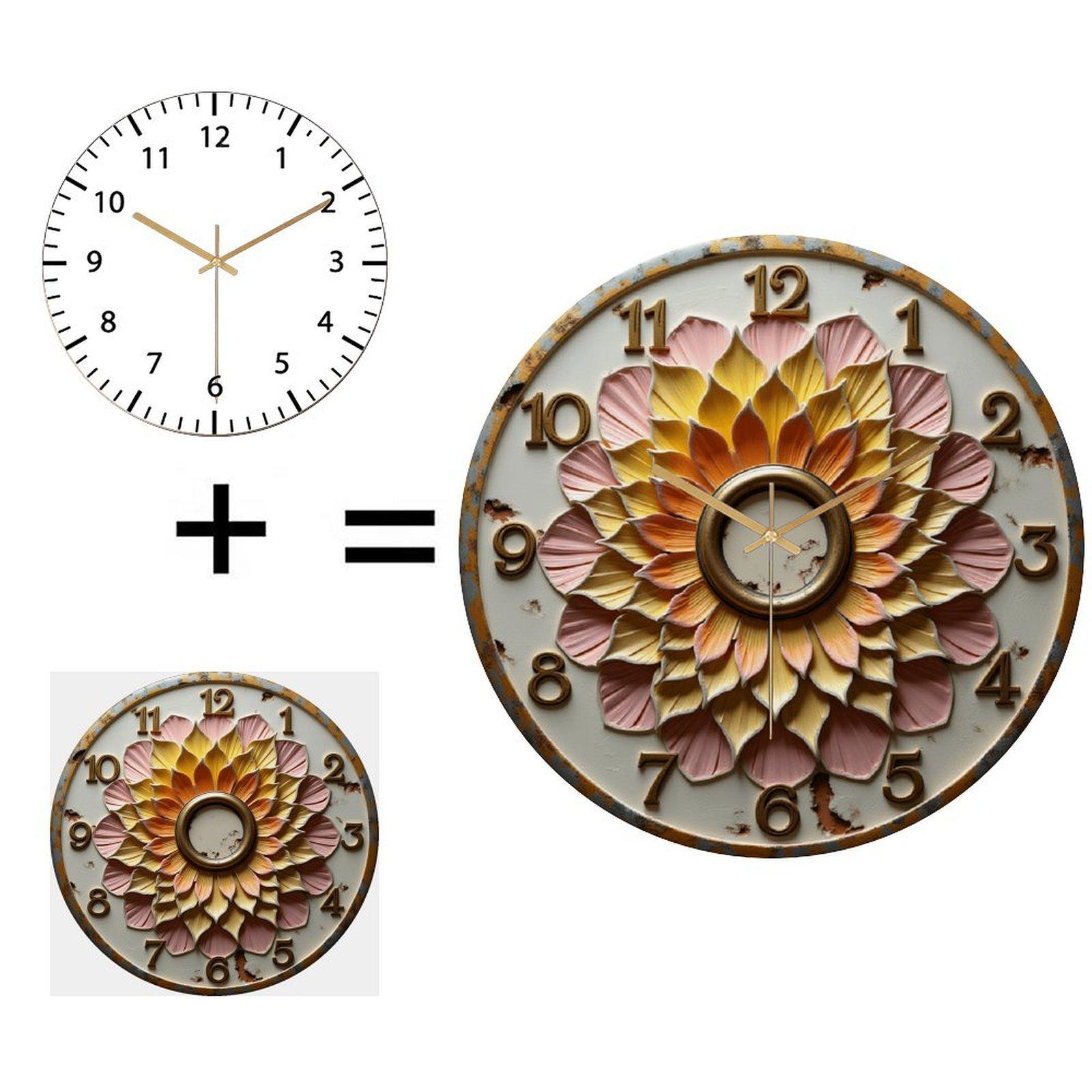 30cm Diameter Glass Wall Clock that is an Excellent Value for Its Price Point (White,12 in(30.48cm)) белый