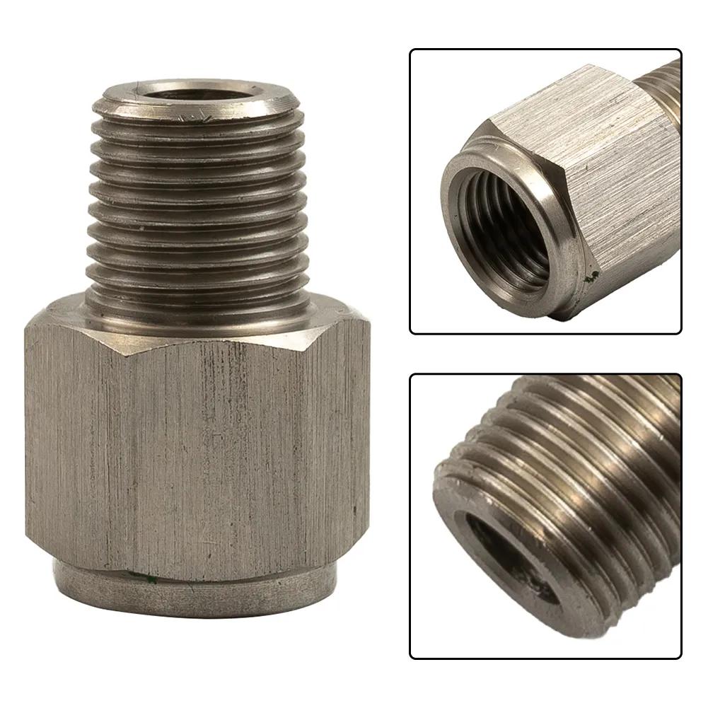 Stainless Steel 1/8" NPT Male To M10*1.0 Female Oil Pressure Gauge Adapter TQNPTSS-1/8-M10x1.0F Oil Pressure Sensor Sendor