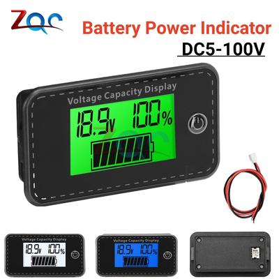 DC 12V 24V 36V 48V 72V Battery Capacity Voltage Meter with Alarm Battery Capacity Gauge Indicator Battery Indicator Monitors