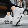 Roller Roller Shoes 4-wheel Deformation Shoes Roller Skates Men's and Women's Adult Runaway Shoes Skating Shoes Shoes with Wheels