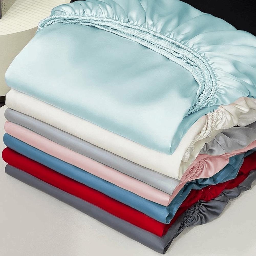 Ice Silk Cooling Fitted Sheet Elastic Band Bed Sheet Breathable Mattress Cover  Home