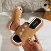 Fashion 2025 Fashion Ladies Shoes Peep Toe Women's Slippers Fashion Metal Decoration Daily Slippers Women Summer Plus Size Flat Slippers
