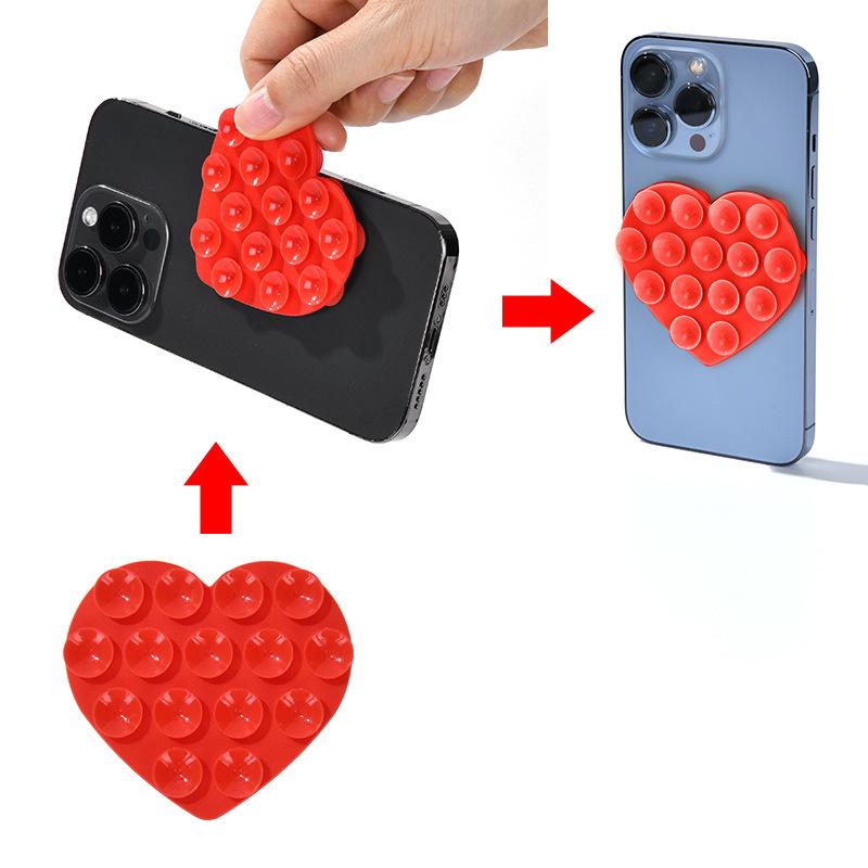 Heart Suction Cup Phone Mount Phone Accessories Hands-Free Strong Grip Holder For Selfies And Videos