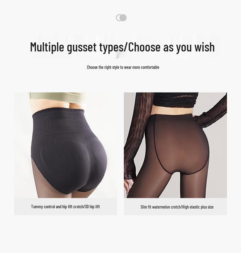 Red Pepper Sheer Black One-Piece Pants - Women's Autumn/Winter Bottoming Tights with Abdominal and Hip Support, Bare Leg Effect.