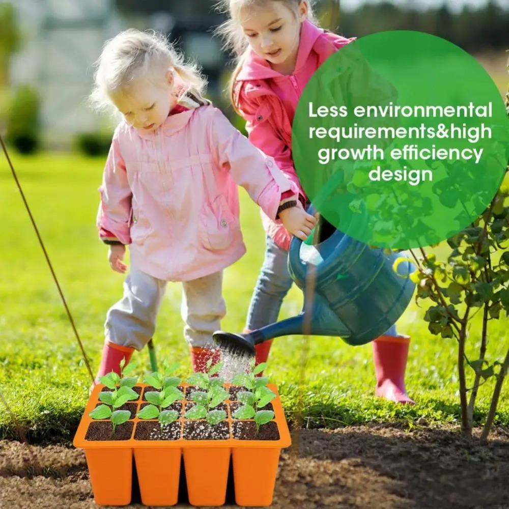 12 Grids Nursery Tray Silicone Germination Trays Durable Seeds Starting Tray  Greenhouse