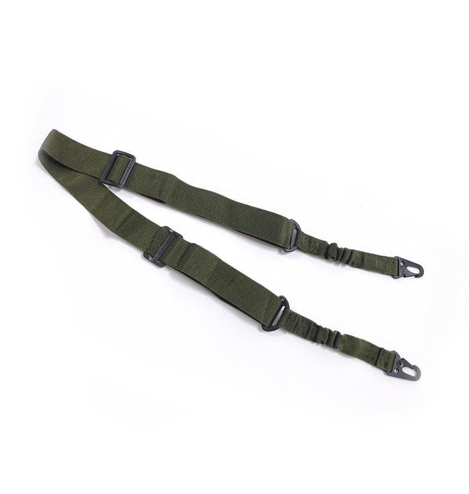 Černý taktický nylonový popruh na zbraň s dvojitým bodem - Venkovní bojový a výcvikový crossbody popruh