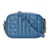 Gucci GG Marmont distressed Marmont silver logo vertical stripe twill quilted chain leather camera bag crossbody bag shoulder bag mini women's blue