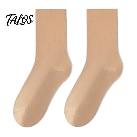 Lightweight Breathable Hosiery Crew Socks for Women, Solid Color Mid-calf Socks, Non-binding Daily Wear Cotton Yoga And Sports, Comfortable Casual Non