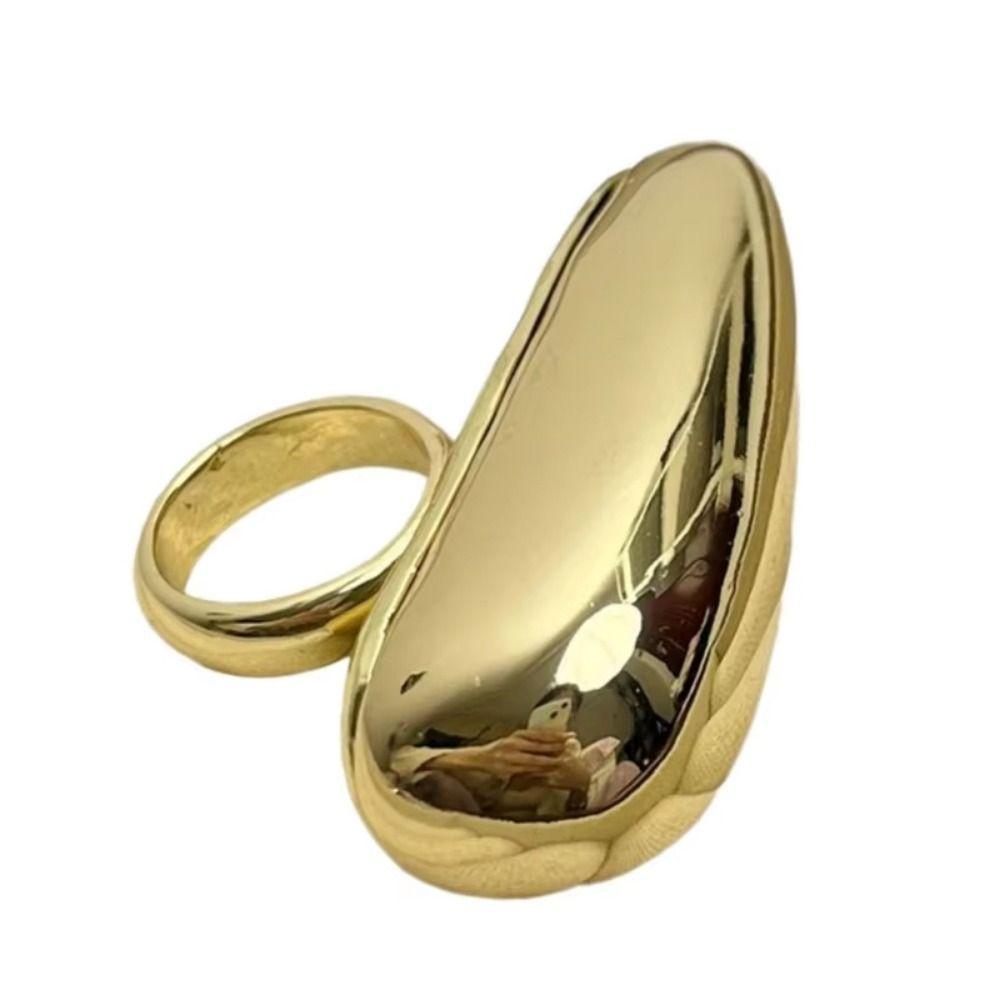 Geometric Metal Teardrop Ring Metal Smooth Finger Rings Big Teardrop Rings  Party