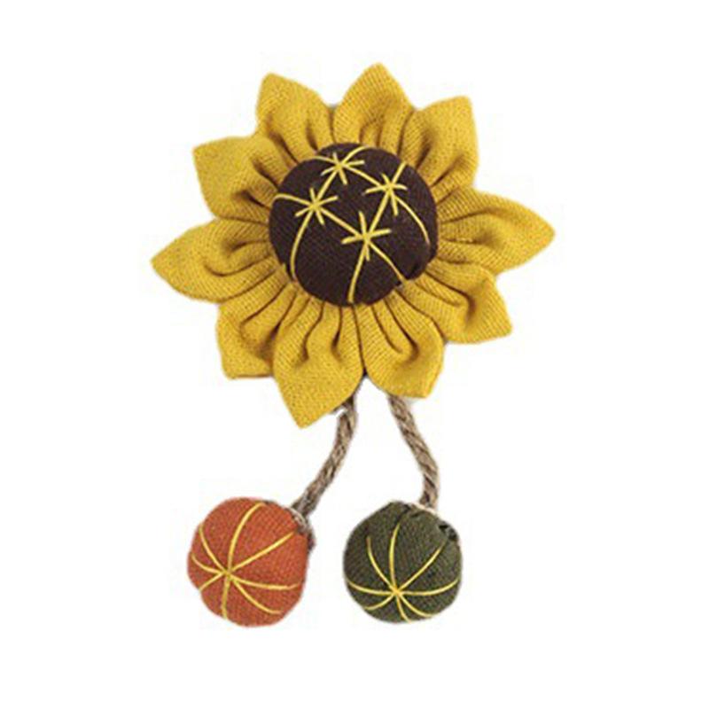 Sunflower Farm Style Sunflower Flower Brooch Accessories DIY Fabric Cute Pin Bag Curtain Accessories 2pcs