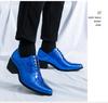 Men's Glossy Leather High Heel Shoes, Large Size, 6cm Height Increase, Trendy Nightclub Style for Spring and Autumn
