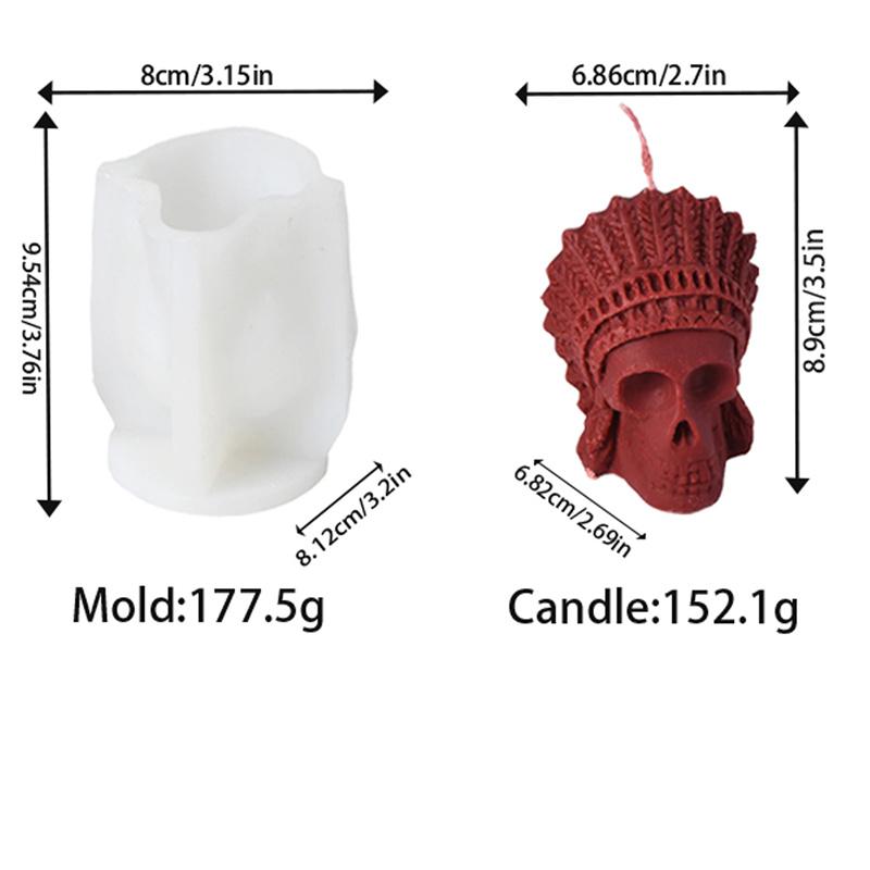 

Halloween Terrifying Skeleton Aztec Silicone Mold DIY 3D Maya Ancient Tribal Warrior Statue Candle Mold Craft Home Decor