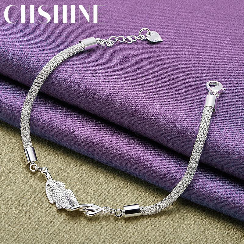 CHSHINE 925 Sterling Silver Snake Chain Fish Bracelet For Women Wedding Party Fashion Charm Jewelry