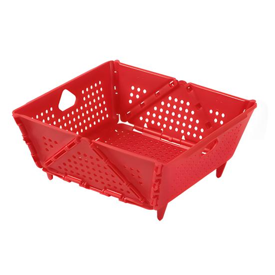 Escorredor Multifuncional Dobrável Cesto de Armazenamento e Drenagem Grau Alimentar Livre de BPA Autodrenante Empilhável Cesto para Frutas e Legumes