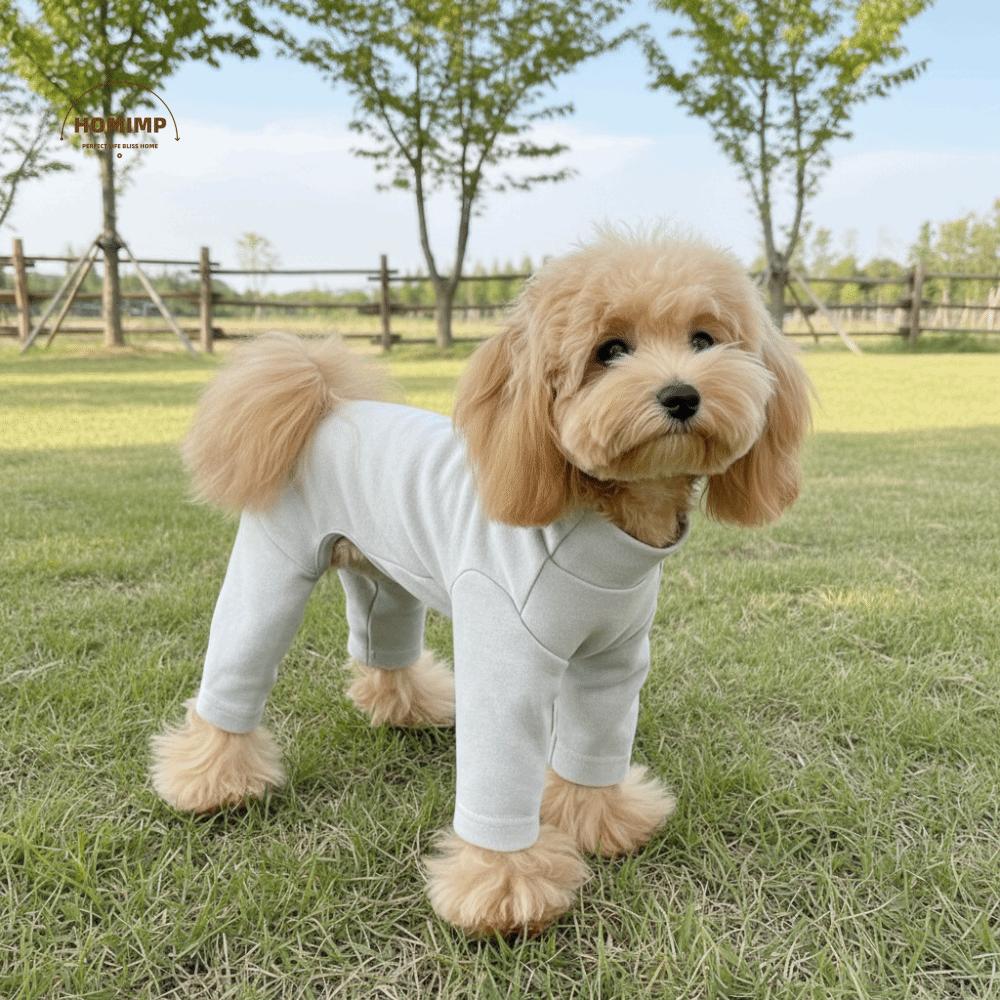 Solid Color Warm Elastic Pet Jumpsuit Breathable Soft Dog Fleece Pajamas Comfortable Windproof Dog Base Shirt Indoor Outfit