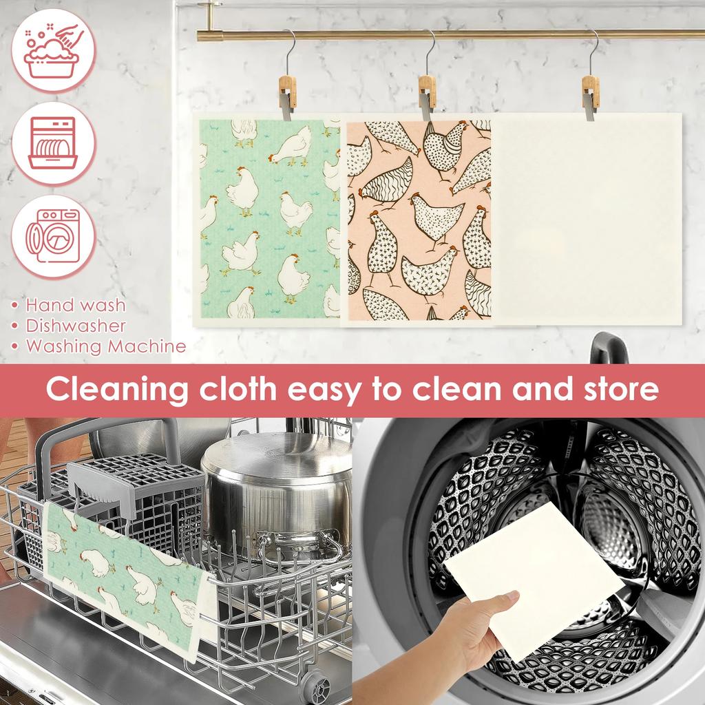 12Pcs Kitchen Dish Towels Nonwoven High Absorbency Swedish Dishcloths Thickened Cleaning Cloth for Home Washing Dishes Cleaning